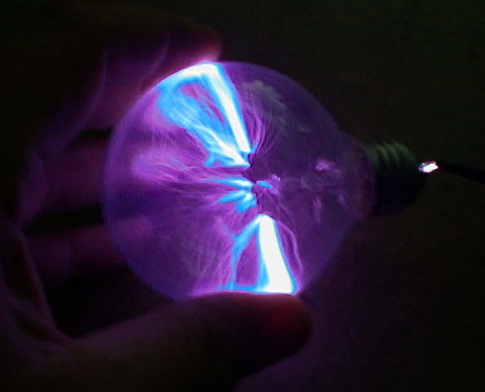 Small Light Bulb Plasma Same as large bulb except Current density is higher Sound