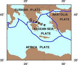Fig. 1 Approximate boundaries of the Aegean Sea plate (source: USGS) KOSG WTZR GRAZ AUT1 NOA1 TUC2 Fig. 2 The locations of the six EPN stations referred in Table 1.
