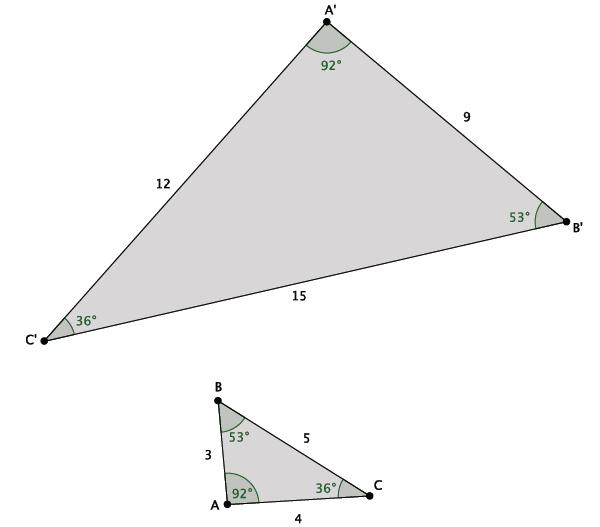 COMMON CORE MATHEMATICS CURRICULUM Lesson 10 8 3 Exercises 1 2 (8 minutes) Students complete Exercises 1 and 2 independently. Exercises 1. Use a protractor to draw a pair of triangles with two pairs of equal angles.