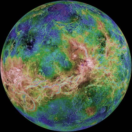 The air pressure on Venus is ninety times greater than that on Earth.