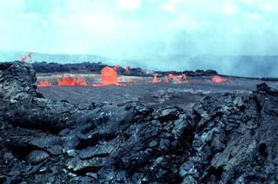 Lower viscosity basaltic lava (mafic) is ~45%