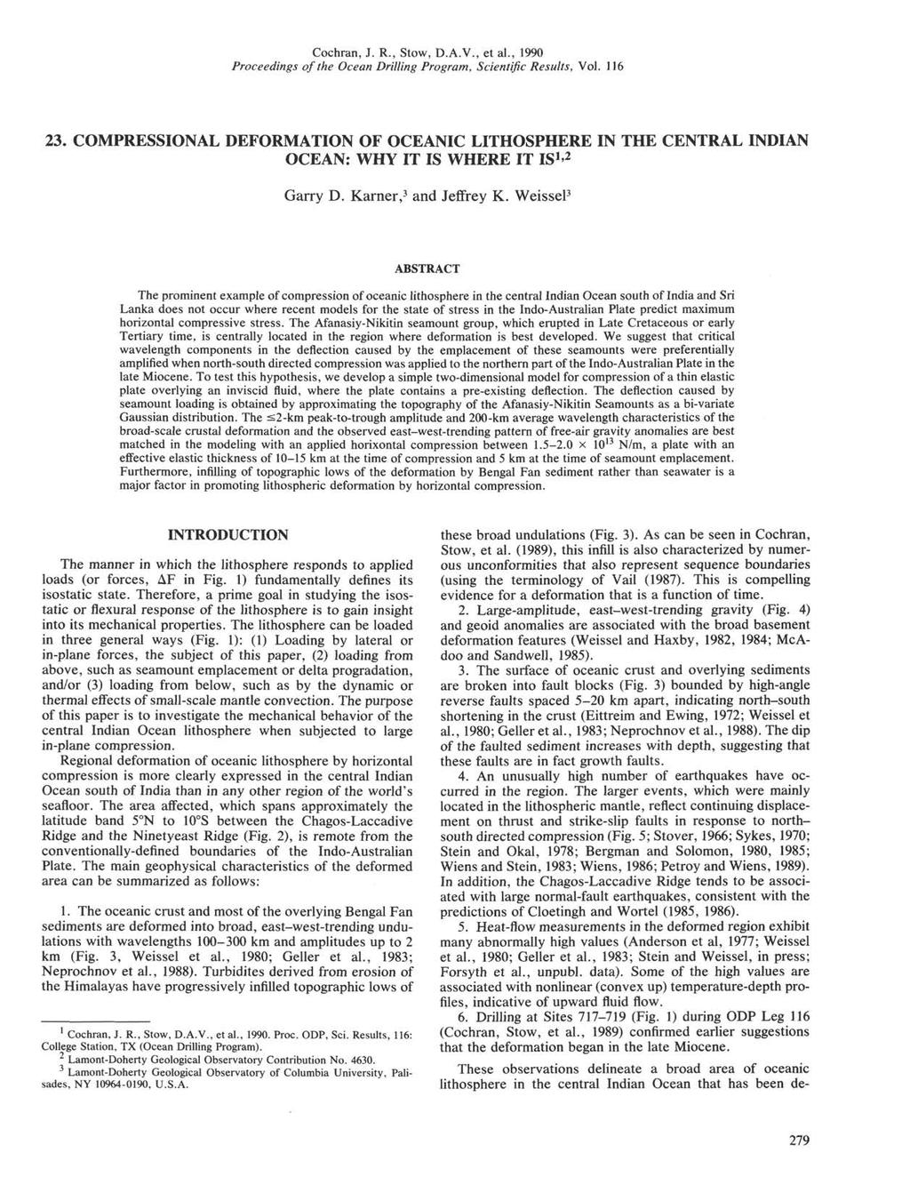 Cochran, J. R., Stow, D.A.V., et al., 1990 Proceedings of the Ocean Drilling Program, Scientific Results, Vol. 116 23.