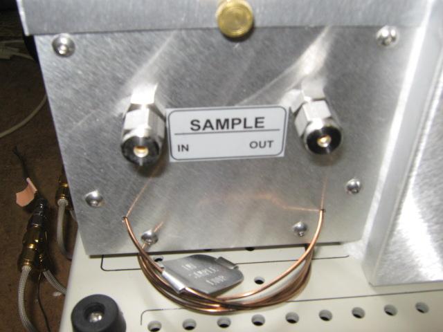The sample loop is loaded with new sample by flushing the loop with 10ml or more of
