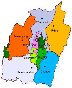 DISTRICTS OF MANIPUR STATE 1. Thoubal, 2. Chandel 3. Churachandpur 4.