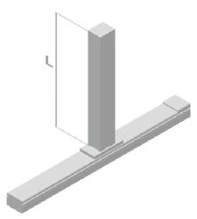 L The allowable overhang load length is determined by the slider length.