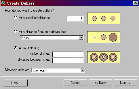 At the next screen, you can choose whether or not you want the barriers of the buffers to dissolve when they overlap.