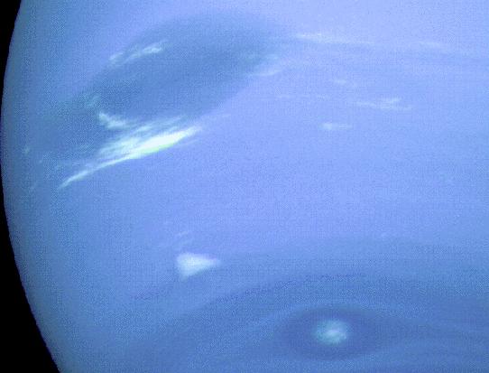 left. Neptune s great dark spot is about the size of the earth!