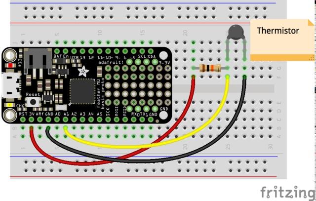 CircuitPython It's easy to use a thermistor with CircuitPython and your board's built-in analog to digital converters.