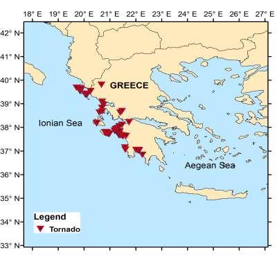 Climatological studies based on historical and recent (2000-2012) tornadoes activities over Greece, revealed that western Greece is the most vulnerable region for tornado development (Sioutas, 2011;