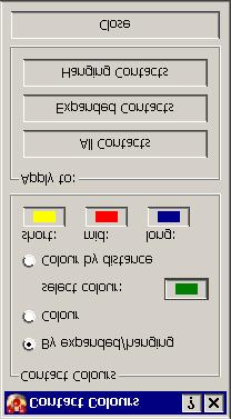 Select By expanded/hanging to display contacts according to the default colouring conventions (see Colouring Conventions for Contacts). Select Colour in order to choose your own.