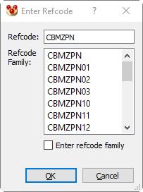 Click on Add Refcode in the Reference Structures pane and in the Enter Refcode dialogue type CBMZPN in the Refcode text box.