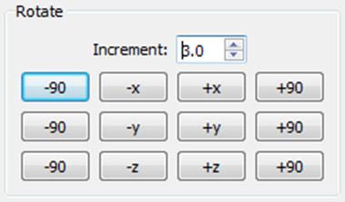 The speed of rotation can be changed by altering the rotate Increment value in the dial box. To perform operations using the keyboard see Appendix B: Keyboard Modifiers. 5.