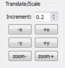 5.5 Scaling the Display The contents of the display area can be scaled (i.e. zoomed in or out) in several ways: By moving the cursor up and down in the display area while keeping the right-hand mouse button pressed down.