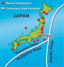 Earthquakes commonly occur at the boundaries of lithospheric plates. Earthquakes occur less commonly at faults that are inside plate boundaries. Note that in Figure 9.