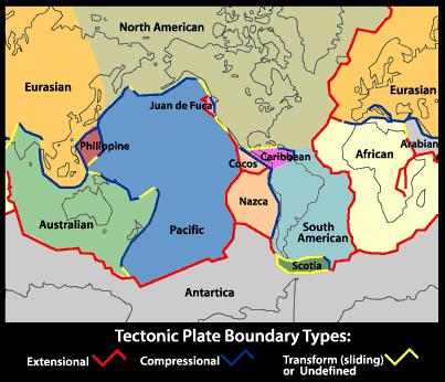 The edges of Earth s plates meet at plate boundaries.
