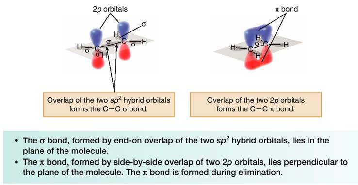 8.2 Alkenes The Products of Elimination Recall that the double bond of an alkene consists of a σ bond and a π bond.