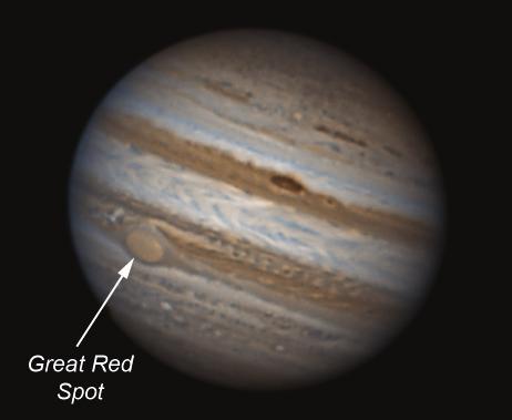28 Jupiter s Great Red Spot (GRS) Rating - Easy Visibility - Jupiter s up for most of the night. For timings see below... We swing right back into the Solar System for item [28].