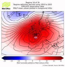 Anticyclonic SWly, high over N France Unbiased Wly, windy