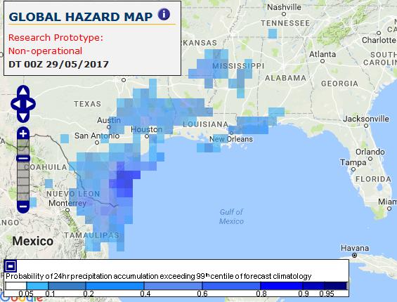 Benefits of multi-model ensemble: Recent verification: Global Hazard Map precipitation forecasts Verification against station-based observations (observed event