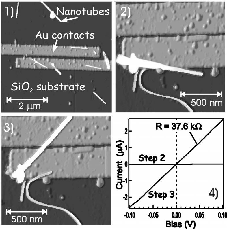 206 ( ) Ph. AÕouris et al.rapplied Surface Science 141 1999 201 209 To manipulate the nanotubes, we have to change the mode of operation of the AFM.