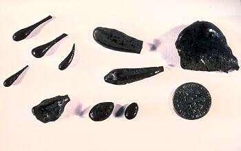 a type of Lapilli which looks like tear drops.