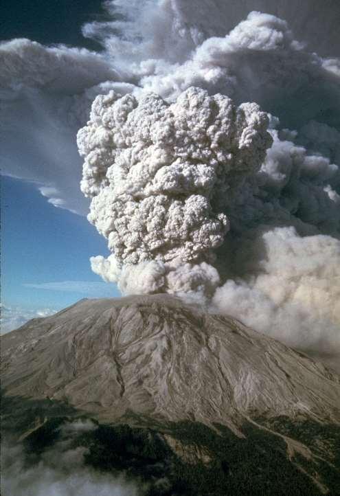 Types of Volcanic Eruptions Explosive Explosive eruptions are rare Clouds of hot ash and gas shoot out Molten rock is blown out and