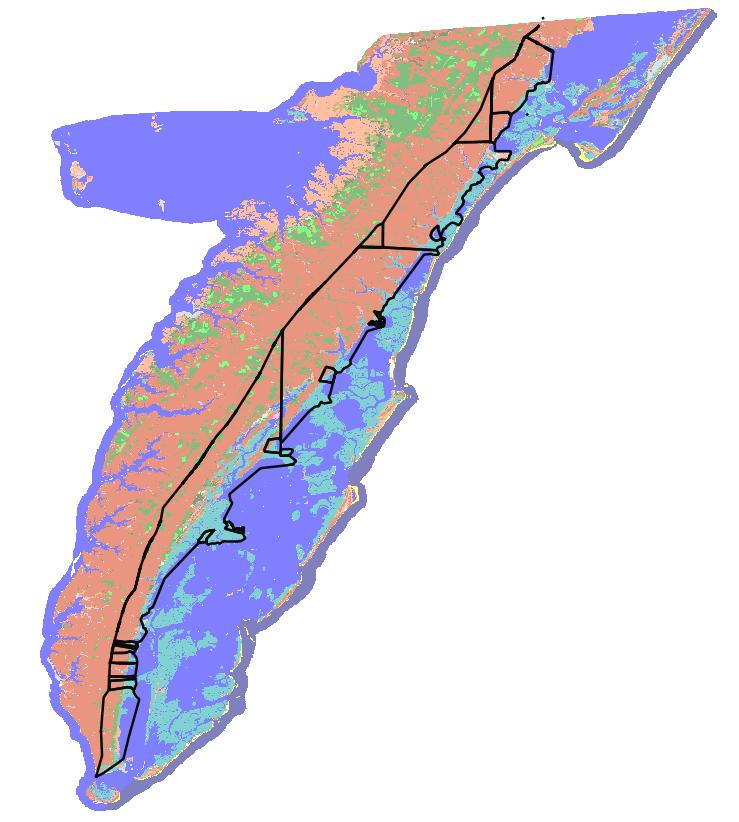 Lagoonal Marsh Mainland Marsh Figure 12. Delineation of mainland and lagoonal marshes.