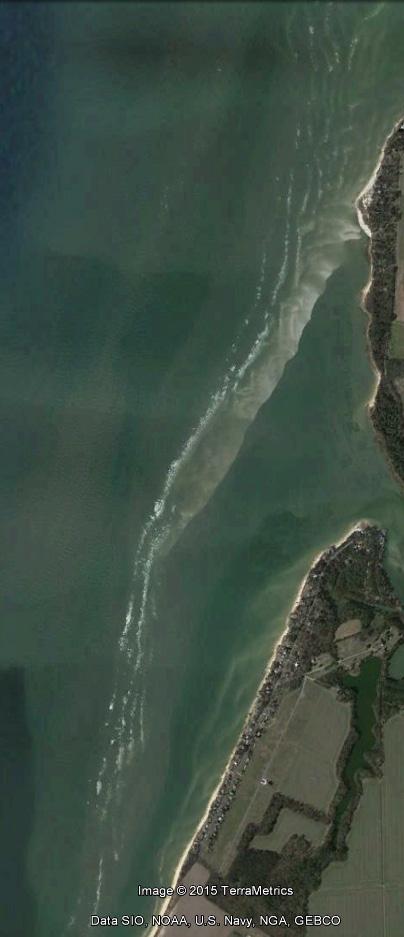 Google Earth Imagery indicates the sandbar may have undergone changes in morphology since NWI data was derived (D) Table 8