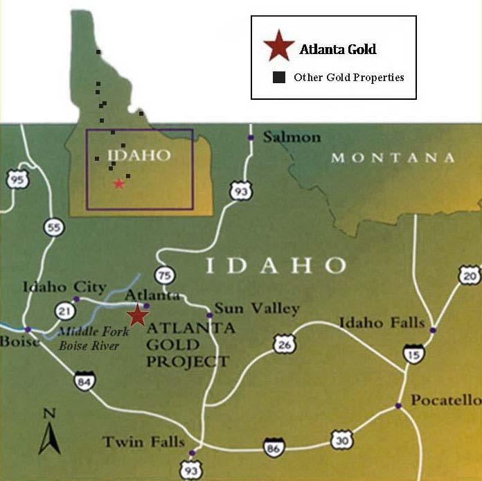 Atlanta Gold Property Idaho, U.S.A. Historic mining district Year round countymaintained road access