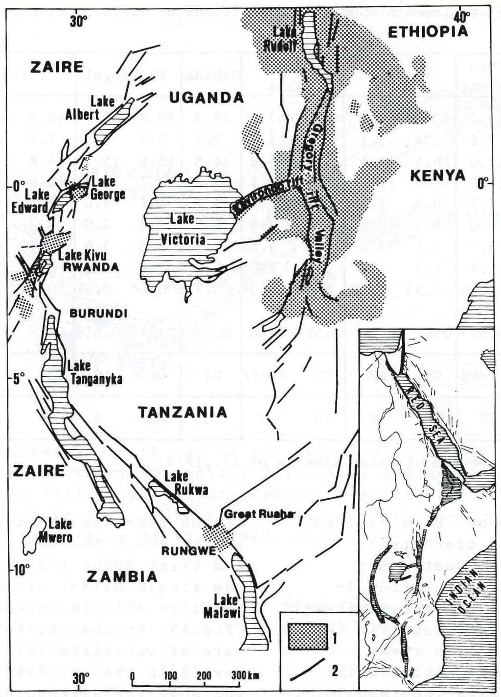 East African Rift FIGURE 4: Structural sketch map of the southern termination of the East African rift system.