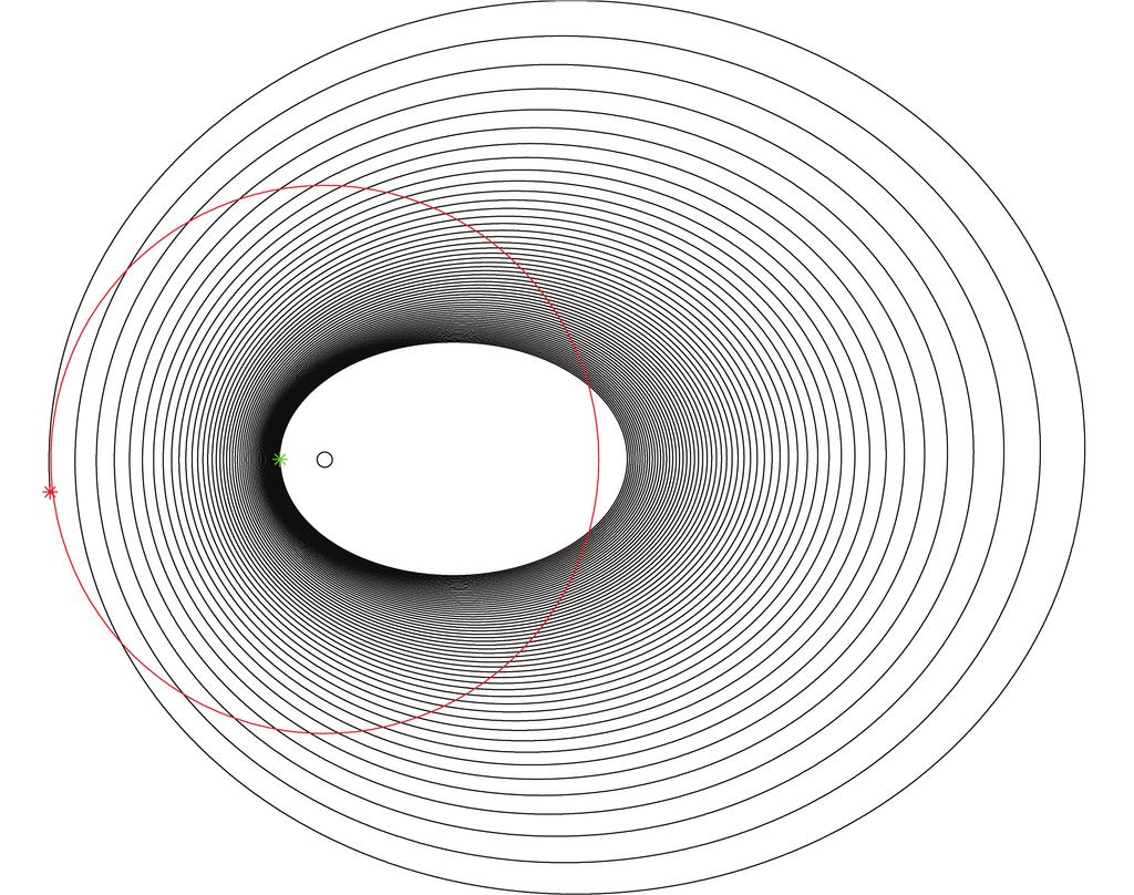 propellant mass of 0.17 kg. e resulting outward spiral is shown in Fig. IV.