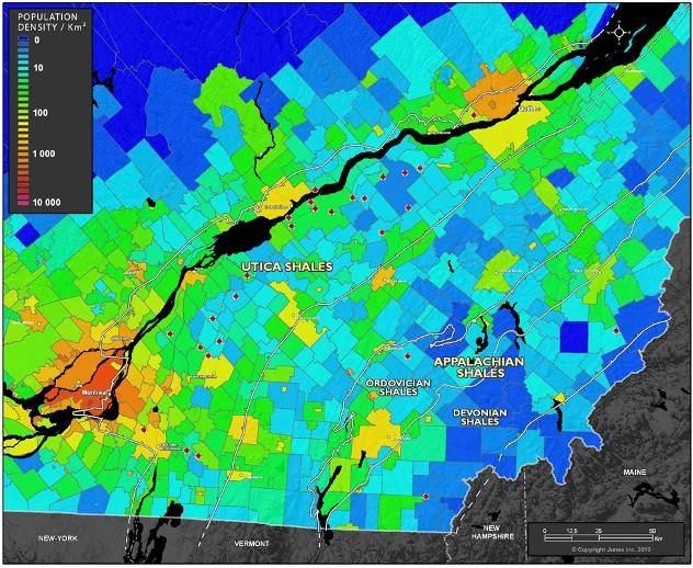 Land Management Considerations Population Density & Shale Gas Exploration GIS/Mapping tool helps land management of shale