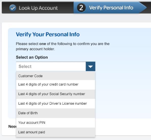 Step 2: Verify Persnal Inf (This step nly appears fr custmers registering away frm hme) When custmers register away frm hme, they need t prvide additinal accunt verificatin infrmatin by including ne