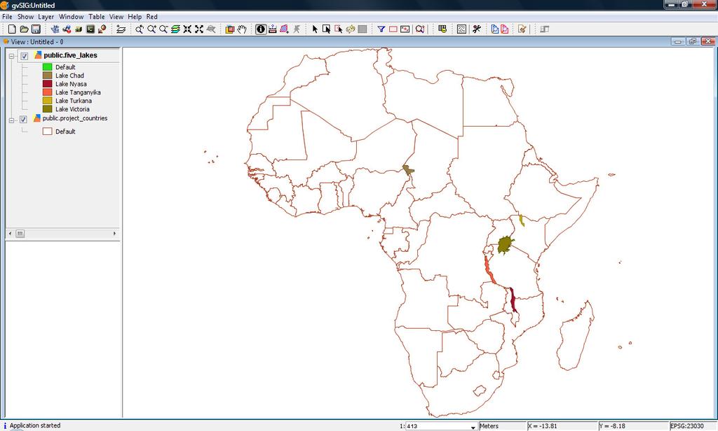 Figure 5: Five largest lakes based on surface area. 4.0 CONCLUSION AND RECOMMENDATION In conclusion, the design and development of geo-database for Africa had been done.