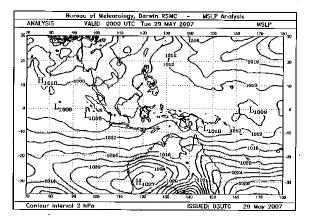 Tropical weather characterised by: Small Coriolis parameter, small variations in P, T.
