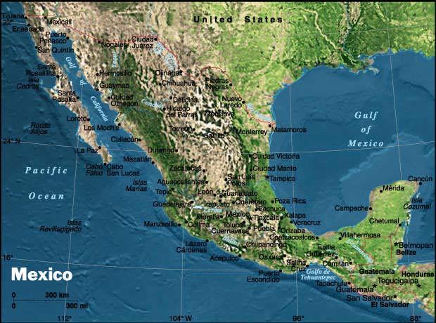 Physical Map of Mexico Source: National Geographic, http://www.