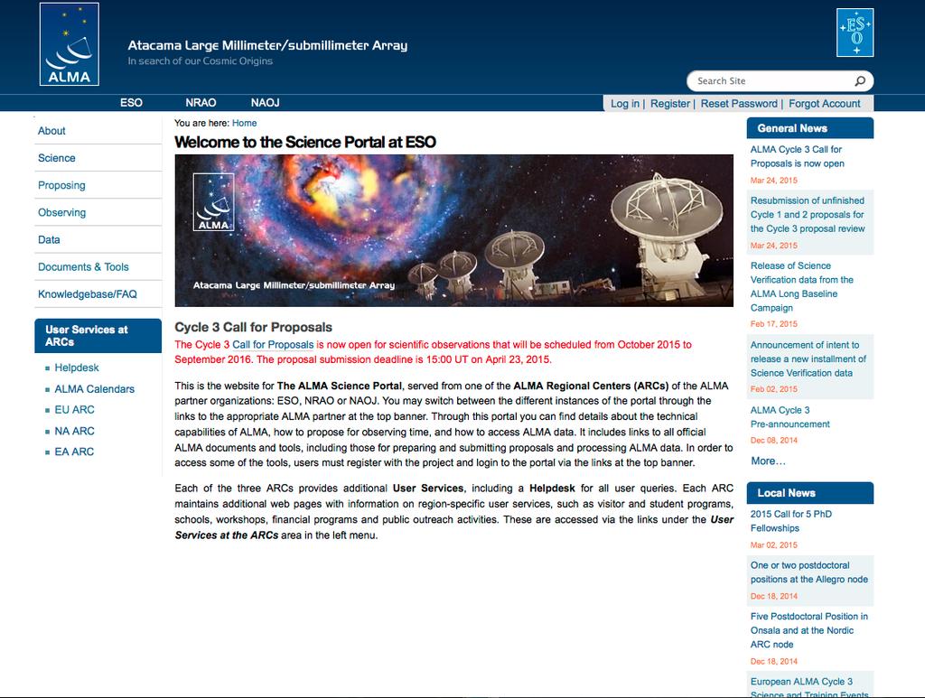 The Science Portal: entry point to ALMA operations and