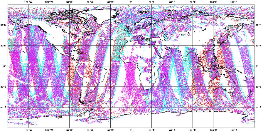 tropospheric channel from three satellites (AMSU-A ch.