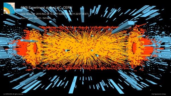 big bang at the LHC collider in 2010 matter