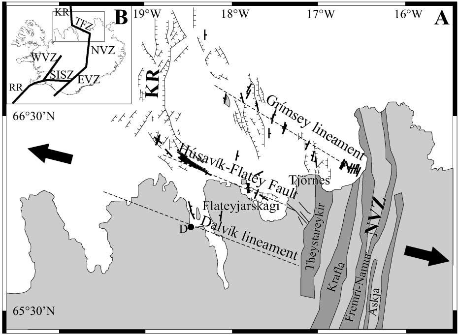 158 S. Garcia et al. / Tectonophysics 344 (2002) 157 174 Fig. 1. The Tjörnes Fracture Zone. (A) Dashed lines indicate the three major structures of the Tjörnes Fracture Zone.