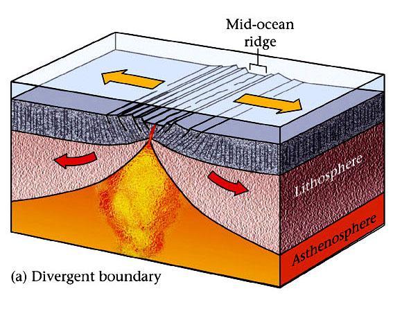 Type 1 - Divergent Plate Boundary Divergent - Two plates that pull away or separate from each other.