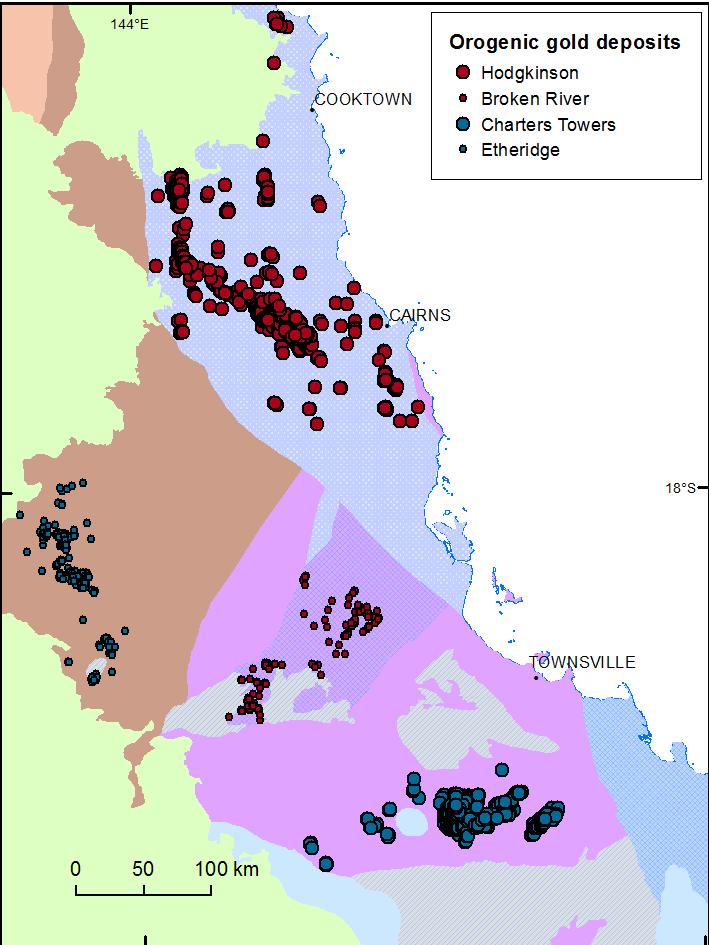 Orogenic gold mineral systems north-east Queensland Major orogenic gold mineral systems: Early Devonian Charters Towers Etheridge
