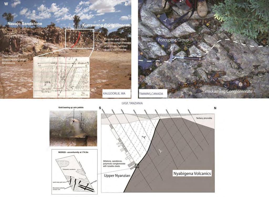 The Conglomerate/Gold relationship Spatial relationships between late clastic unconformable conglomerate and major gold districts documented in all Neoarchaean terranes globally Western Australia: