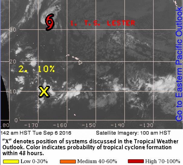 EDT) Located 885 miles NNW of Honolulu, HI Moving N at 12 mph; maximum sustained winds 60 mph No impact to US territories expected State/Local Response HI EOC