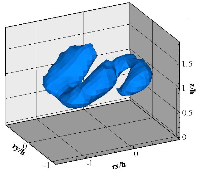 The dominant eddy structure of the Canopy-RSL has been reconstructed from multi-point analysis of a WT model canopy (wheet) and LES simulation of the same canopy using conditional sampling