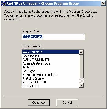 The default program group After installation, two new menu options will be available under AAG Software