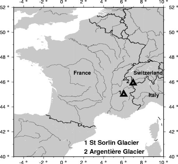 Figure 1 : Location of St Sorlin (1) and