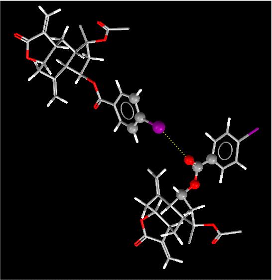 Using standard software (ConQuest), the CSD can be searched to find crystal structures containing C(ar)-I groups that form iodine.