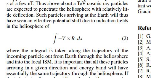 Heliospheric B fields at ~ TeV energies?
