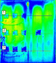 The third model, the thermograms  left